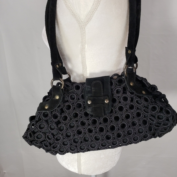 DB Collection Macrame & Suede Boho Style Bag VGUC - Picture 1 of 12